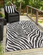 White 10' x 14' 1 Outdoor Safari Rectangle Area Rug Weather Resistant for Patio, Deck, Terrace, Balcony, Porch Animal Print Wildlife Nature Carpet for Sale at Rug Engine