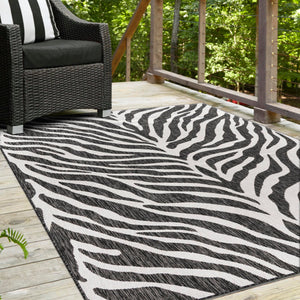 White 2' x 3' 1 Outdoor Safari Rectangle Area Rug Weather Resistant for Patio, Deck, Terrace, Balcony, Porch Animal Print Wildlife Nature Carpet for Sale at Rug Engine