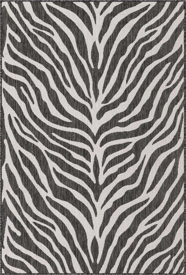 White 4' 1 x 6' 1 Outdoor Safari Rectangle Area Rug Weather Resistant for Patio, Deck, Terrace, Balcony, Porch Animal Print Wildlife Nature Carpet for Sale at Rug Engine