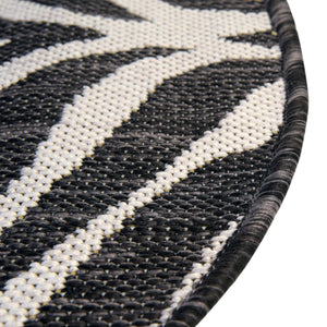 White 3' 1 x 3' 1 Outdoor Safari Round Area Rug Weather Resistant for Patio, Deck, Terrace, Balcony, Porch Animal Print Wildlife Nature Carpet for Sale at Rug Engine