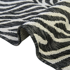 White 4' 1 x 4' 1 Outdoor Safari Round Area Rug Weather Resistant for Patio, Deck, Terrace, Balcony, Porch Animal Print Wildlife Nature Carpet for Sale at Rug Engine