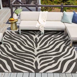 White 10' x 10' Outdoor Safari Square Area Rug Weather Resistant for Patio, Deck, Terrace, Balcony, Porch Animal Print Wildlife Nature Carpet for Sale at Rug Engine