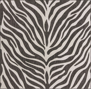White 10' x 10' Outdoor Safari Square Area Rug Weather Resistant for Patio, Deck, Terrace, Balcony, Porch Animal Print Wildlife Nature Carpet for Sale at Rug Engine