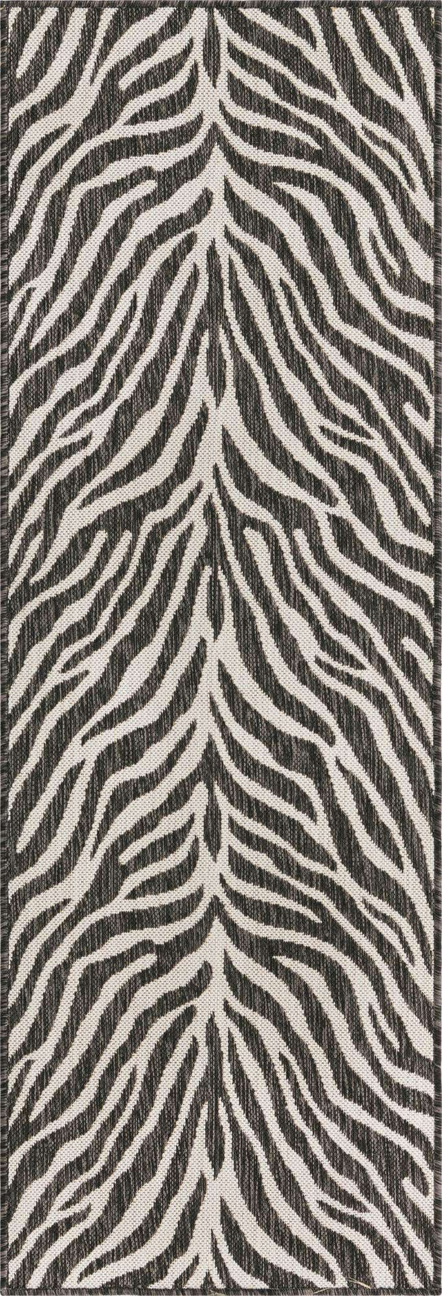 White 2' x 6' 1 Outdoor Safari Runner Area Rug Weather Resistant for Patio, Deck, Terrace, Balcony, Porch Animal Print Wildlife Nature Carpet for Sale at Rug Engine