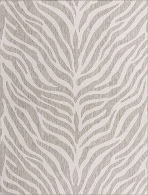 Gray 9' x 12' Outdoor Safari Rectangle Rug