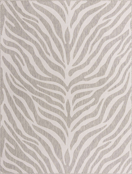 Gray 9' x 12' Outdoor Safari Rectangle Rug