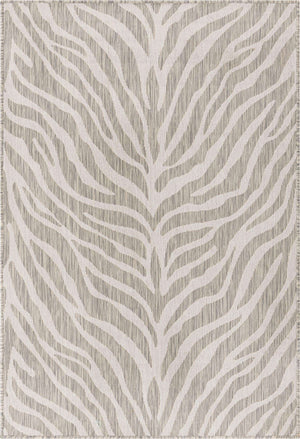 Gray 4' 1 x 6' 1 Outdoor Safari Rectangle Area Rug Weather Resistant for Patio, Deck, Terrace, Balcony, Porch Animal Print Wildlife Nature Carpet for Sale at Rug Engine