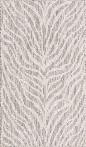 Gray 3' 1 x 5' 3 Outdoor Safari Rectangle Area Rug Weather Resistant for Patio, Deck, Terrace, Balcony, Porch Animal Print Wildlife Nature Carpet for Sale at Rug Engine