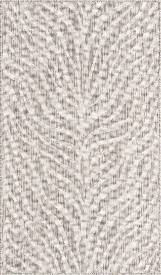 Gray 3' 1 x 5' 3 Outdoor Safari Rectangle Area Rug Weather Resistant for Patio, Deck, Terrace, Balcony, Porch Animal Print Wildlife Nature Carpet for Sale at Rug Engine
