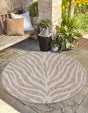 Gray 10' x 10' Outdoor Safari Round Area Rug Weather Resistant for Patio, Deck, Terrace, Balcony, Porch Animal Print Wildlife Nature Carpet for Sale at Rug Engine