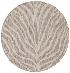 Gray 3' 1 x 3' 1 Outdoor Safari Round Area Rug Weather Resistant for Patio, Deck, Terrace, Balcony, Porch Animal Print Wildlife Nature Carpet for Sale at Rug Engine