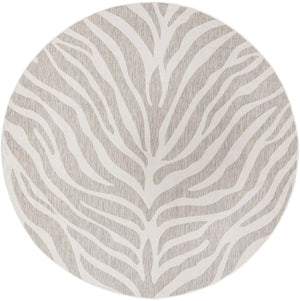 Gray 10' x 10' Outdoor Safari Round Area Rug Weather Resistant for Patio, Deck, Terrace, Balcony, Porch Animal Print Wildlife Nature Carpet for Sale at Rug Engine