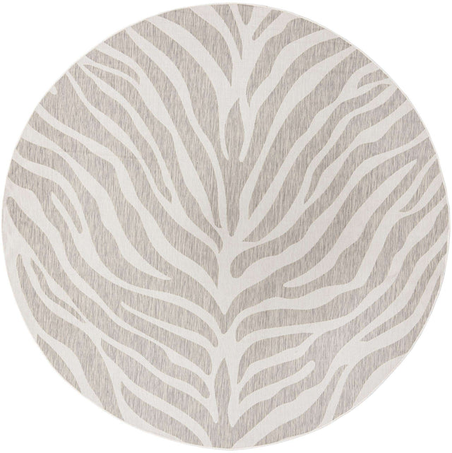 Gray 10' x 10' Outdoor Safari Round Area Rug Weather Resistant for Patio, Deck, Terrace, Balcony, Porch Animal Print Wildlife Nature Carpet for Sale at Rug Engine