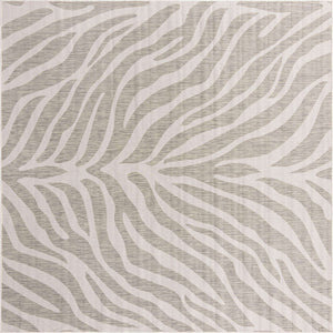 Gray 10' x 10' Outdoor Safari Square Area Rug Weather Resistant for Patio, Deck, Terrace, Balcony, Porch Animal Print Wildlife Nature Carpet for Sale at Rug Engine