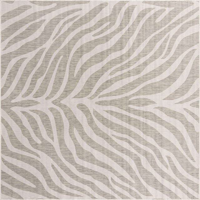 Gray 10' x 10' Outdoor Safari Square Area Rug Weather Resistant for Patio, Deck, Terrace, Balcony, Porch Animal Print Wildlife Nature Carpet for Sale at Rug Engine