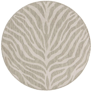 Gray 4' 1 x 4' 1 Outdoor Safari Round Area Rug Weather Resistant for Patio, Deck, Terrace, Balcony, Porch Animal Print Wildlife Nature Carpet for Sale at Rug Engine