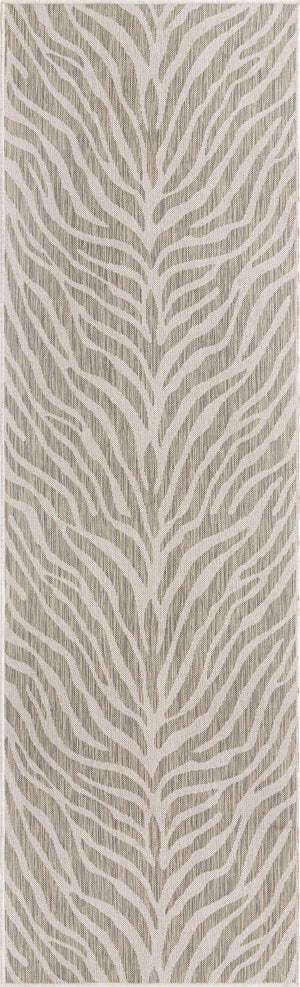 Gray 2' 7 x 10' Outdoor Safari Runner Area Rug Weather Resistant for Patio, Deck, Terrace, Balcony, Porch Animal Print Wildlife Nature Carpet for Sale at Rug Engine