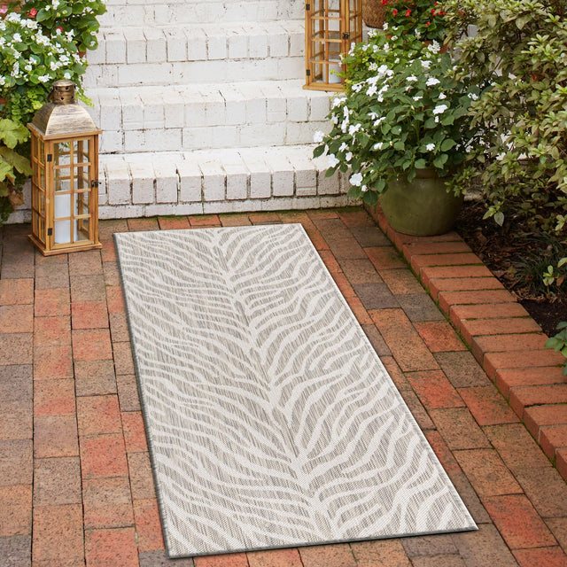 Gray 2' x 6' 1 Outdoor Safari Runner Area Rug Weather Resistant for Patio, Deck, Terrace, Balcony, Porch Animal Print Wildlife Nature Carpet for Sale at Rug Engine