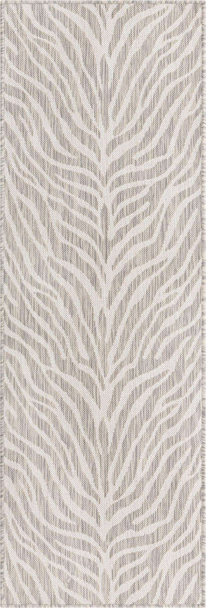 Gray 2' x 6' 1 Outdoor Safari Runner Area Rug Weather Resistant for Patio, Deck, Terrace, Balcony, Porch Animal Print Wildlife Nature Carpet for Sale at Rug Engine