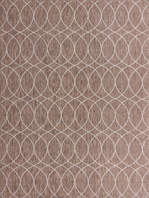 Brown 9' x 12' Outdoor Trellis Rectangle Rug