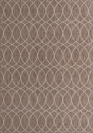 Brown 7' 10 x 11' Outdoor Trellis Rectangle Area Rug Weather Resistant for Patio, Deck, Terrace, Balcony, Porch Geometric Design Water Safe Outside Carpet for Sale at Rug Engine