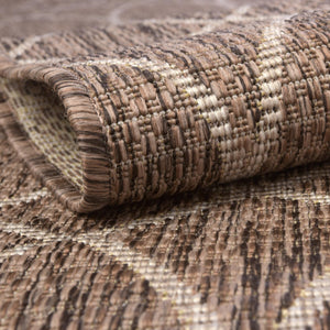 Brown 5' 3 x 8' Outdoor Trellis Rectangle Area Rug Weather Resistant for Patio, Deck, Terrace, Balcony, Porch Geometric Design Water Safe Outside Carpet for Sale at Rug Engine
