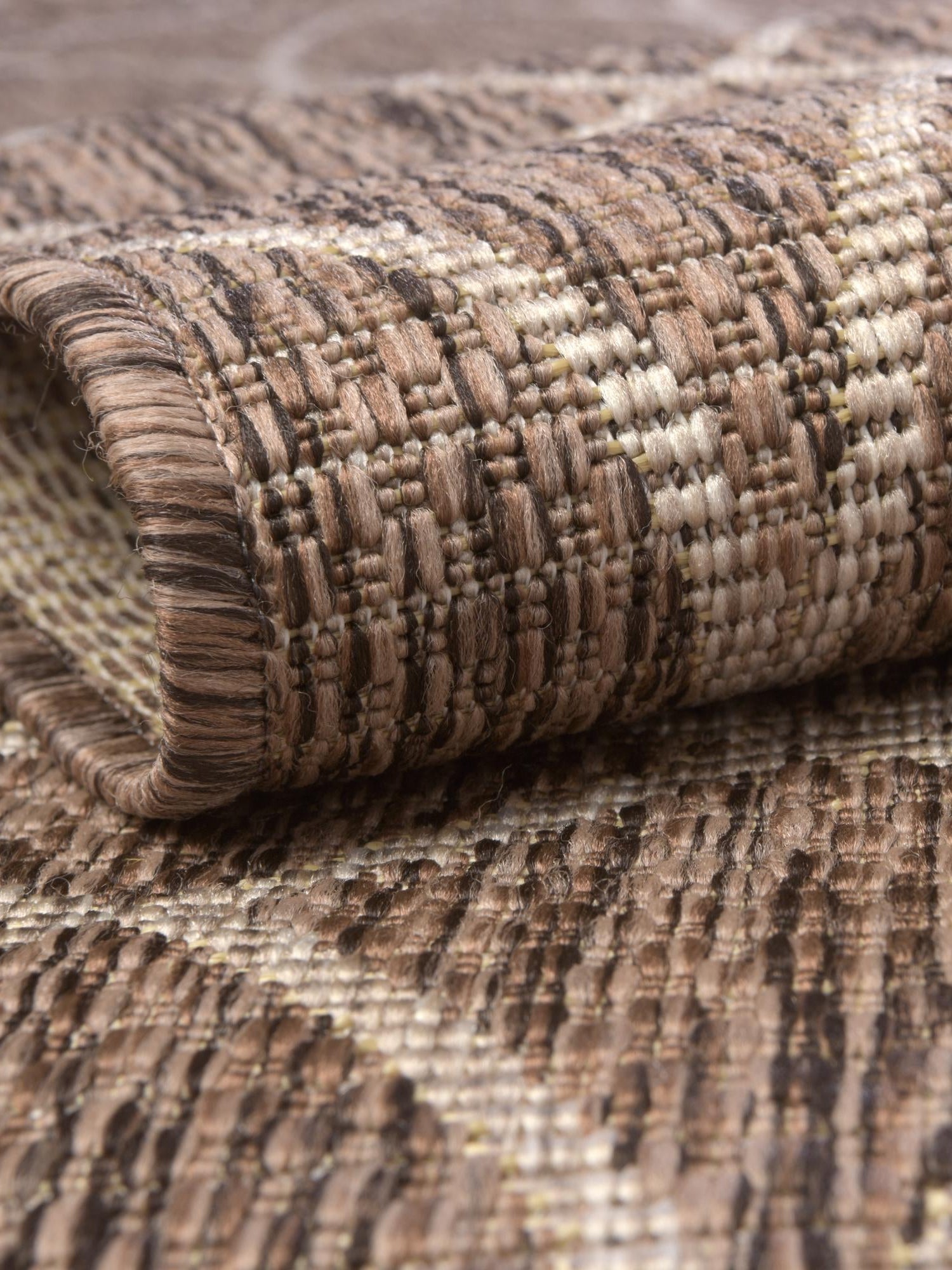 Brown 4' 1 x 6' 1 Outdoor Trellis Rectangle Area Rug Weather Resistant for Patio, Deck, Terrace, Balcony, Porch Geometric Design Water Safe Outside Carpet for Sale at Rug Engine