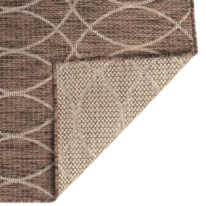 Brown 4' 1 x 6' 1 Outdoor Trellis Rectangle Area Rug Weather Resistant for Patio, Deck, Terrace, Balcony, Porch Geometric Design Water Safe Outside Carpet for Sale at Rug Engine