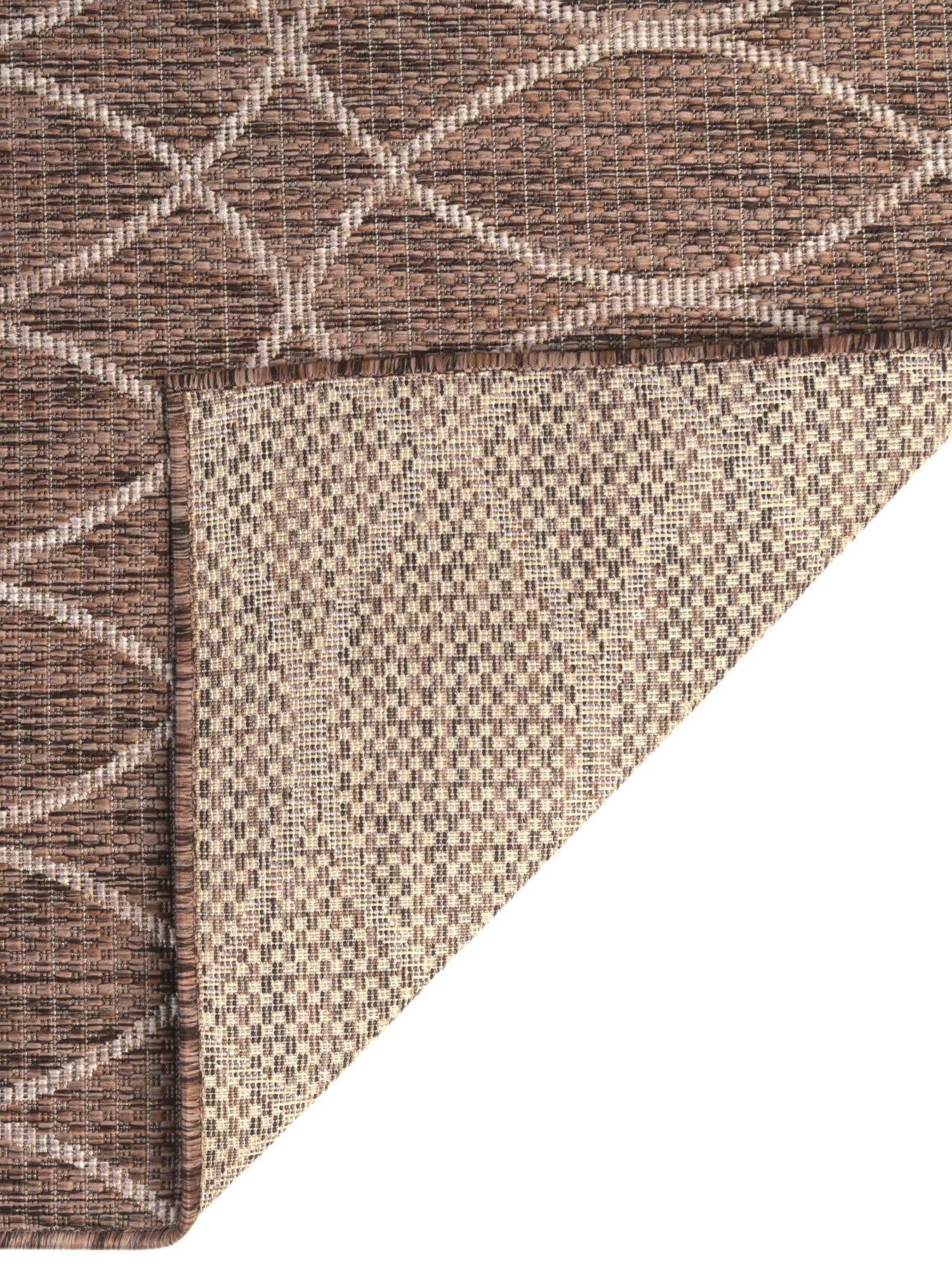 Brown 7' 10 x 11' Outdoor Trellis Rectangle Area Rug Weather Resistant for Patio, Deck, Terrace, Balcony, Porch Geometric Design Water Safe Outside Carpet for Sale at Rug Engine
