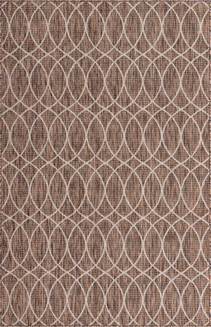 Brown 5' 3 x 8' Outdoor Trellis Rectangle Area Rug Weather Resistant for Patio, Deck, Terrace, Balcony, Porch Geometric Design Water Safe Outside Carpet for Sale at Rug Engine