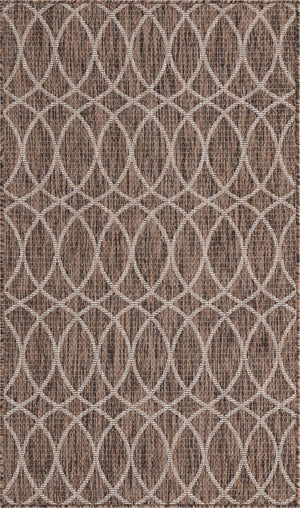 Brown 3' 1 x 5' 3 Outdoor Trellis Rectangle Rug