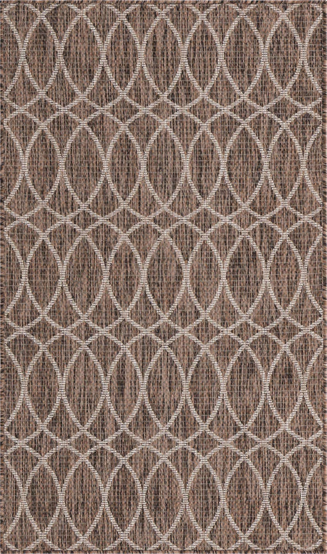 Brown 3' 1 x 5' 3 Outdoor Trellis Rectangle Rug