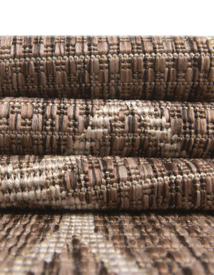 Brown 3' 1 x 3' 1 Outdoor Trellis Round Area Rug Weather Resistant for Patio, Deck, Terrace, Balcony, Porch Geometric Design Water Safe Outside Carpet for Sale at Rug Engine