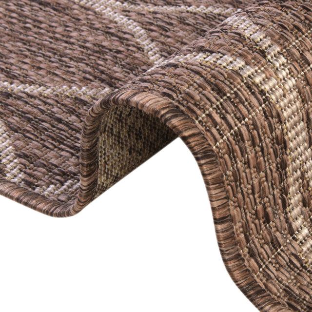 Brown 10' x 10' Outdoor Trellis Square Rug