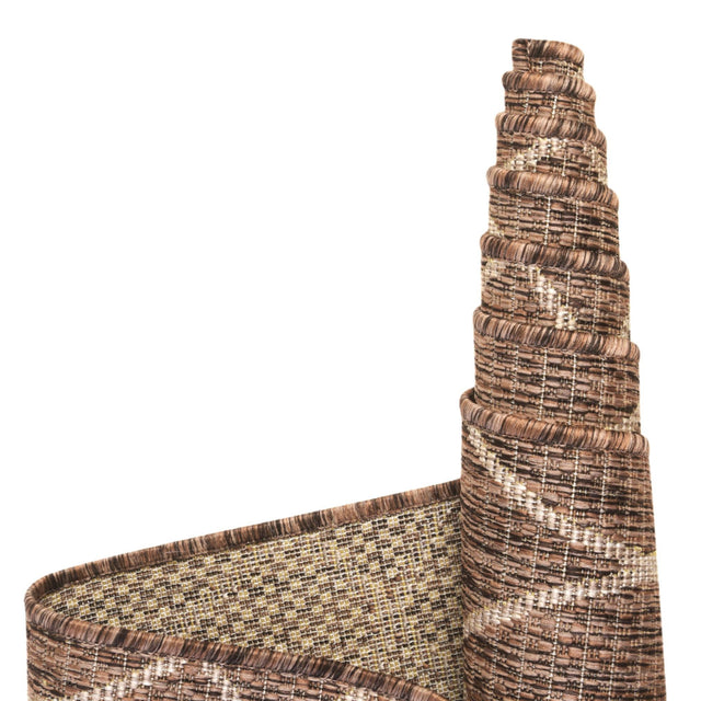 Brown 10' x 10' Outdoor Trellis Square Rug