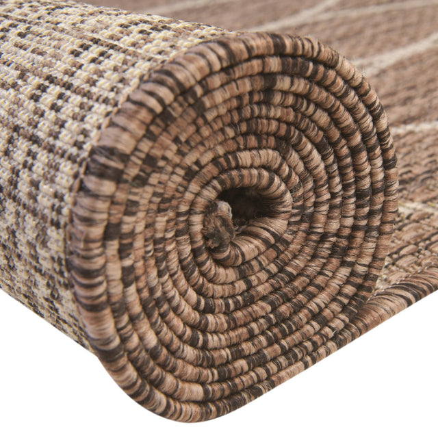 Brown 10' x 10' Outdoor Trellis Square Rug