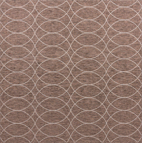 Brown 10' x 10' Outdoor Trellis Square Rug