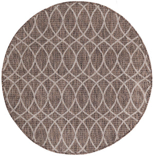 Brown 4' 1 x 4' 1 Outdoor Trellis Round Rug