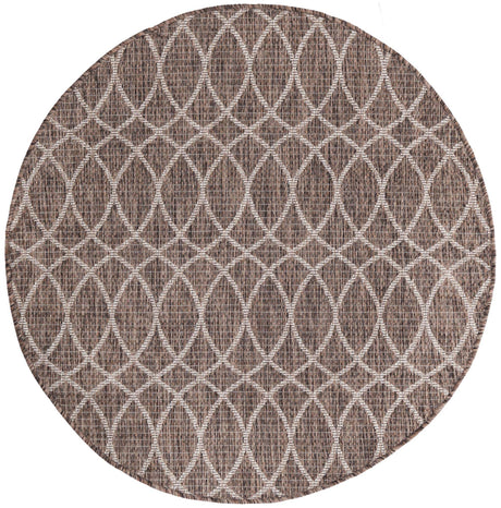 Brown 4' 1 x 4' 1 Outdoor Trellis Round Rug