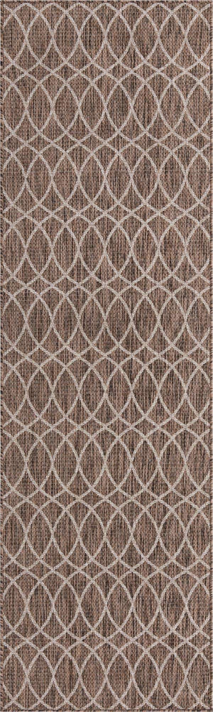 Brown 3' x 10' Outdoor Trellis Runner Rug