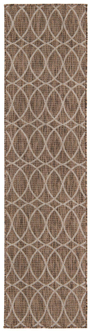 Brown 2' x 8' Outdoor Trellis Runner Area Rug Weather Resistant for Patio, Deck, Terrace, Balcony, Porch Geometric Design Water Safe Outside Carpet for Sale at Rug Engine