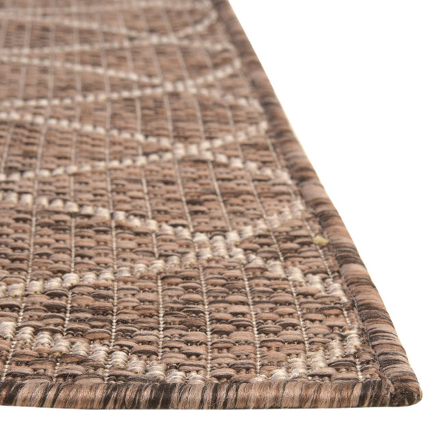Brown 2' x 6' 1 Outdoor Trellis Runner Area Rug Weather Resistant for Patio, Deck, Terrace, Balcony, Porch Geometric Design Water Safe Outside Carpet for Sale at Rug Engine