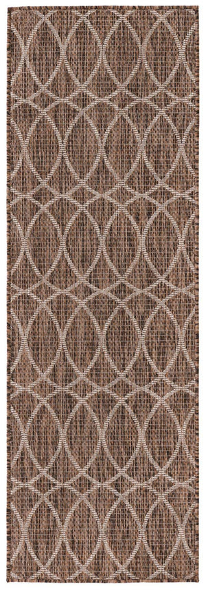 Brown 2' x 6' 1 Outdoor Trellis Runner Area Rug Weather Resistant for Patio, Deck, Terrace, Balcony, Porch Geometric Design Water Safe Outside Carpet for Sale at Rug Engine