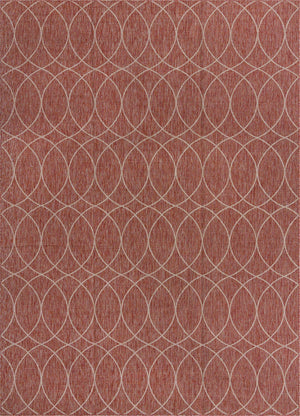 Rust Red 10' x 14' 1 Outdoor Trellis Rectangle Area Rug Weather Resistant for Patio, Deck, Terrace, Balcony, Porch Geometric Design Water Safe Outside Carpet for Sale at Rug Engine