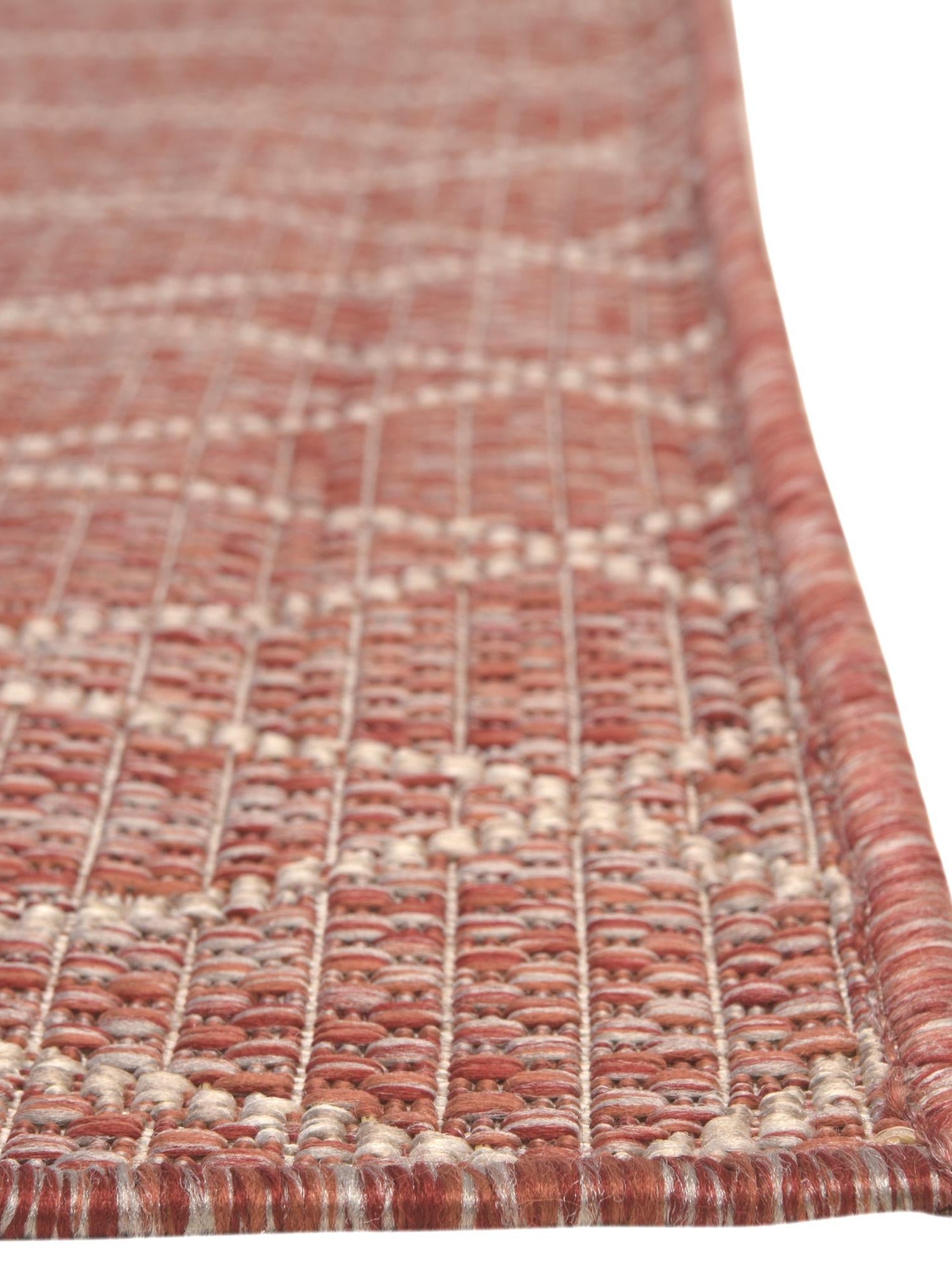 Rust Red 2' x 3' 1 Outdoor Trellis Rectangle Area Rug Weather Resistant for Patio, Deck, Terrace, Balcony, Porch Geometric Design Water Safe Outside Carpet for Sale at Rug Engine
