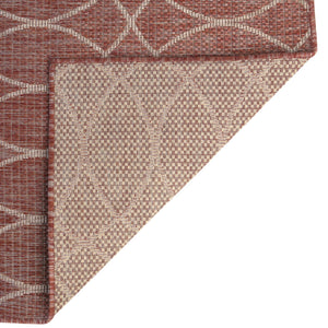 Rust Red 10' x 14' 1 Outdoor Trellis Rectangle Area Rug Weather Resistant for Patio, Deck, Terrace, Balcony, Porch Geometric Design Water Safe Outside Carpet for Sale at Rug Engine