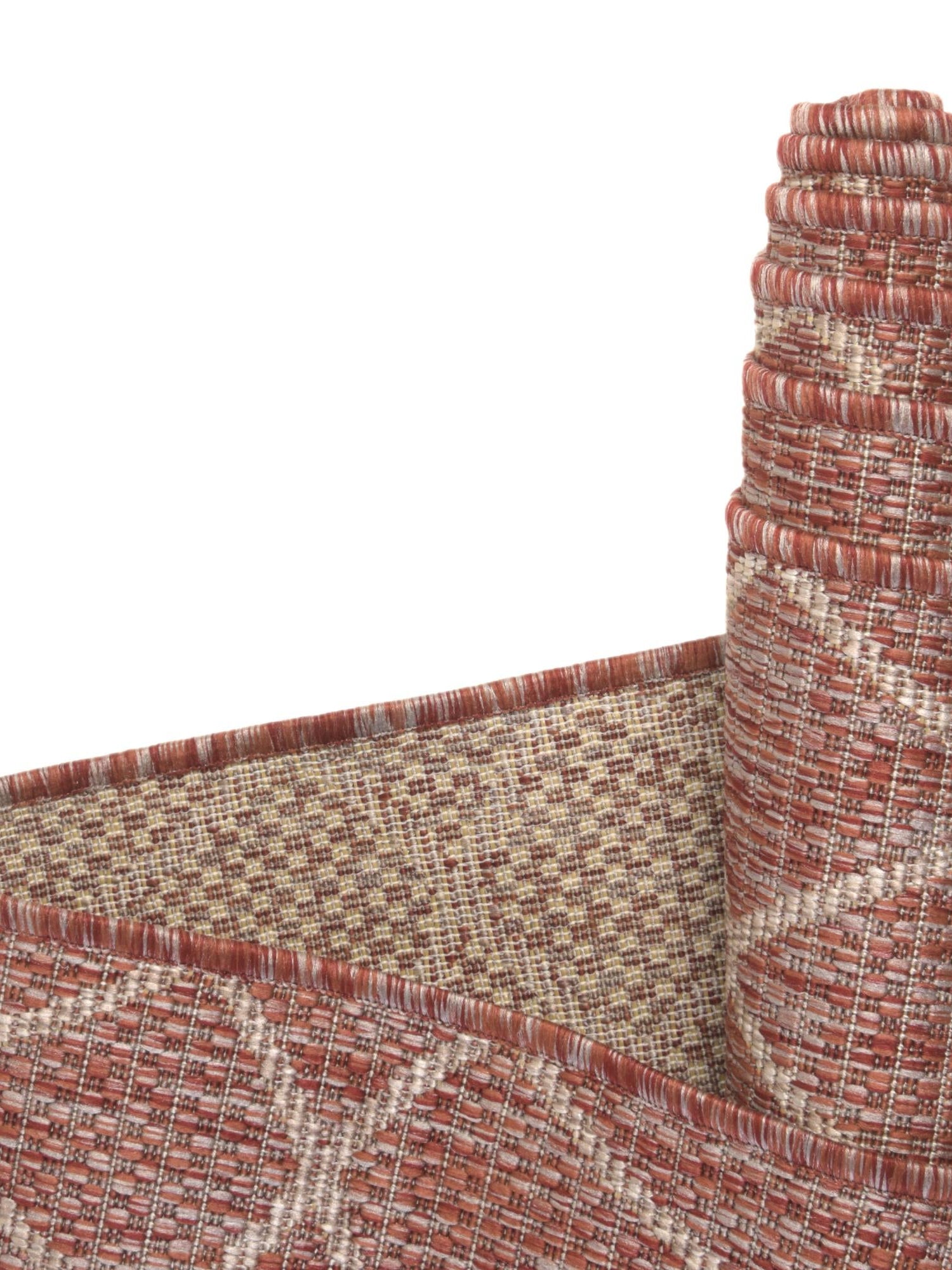 Rust Red 3' 1 x 5' 3 Outdoor Trellis Rectangle Area Rug Weather Resistant for Patio, Deck, Terrace, Balcony, Porch Geometric Design Water Safe Outside Carpet for Sale at Rug Engine