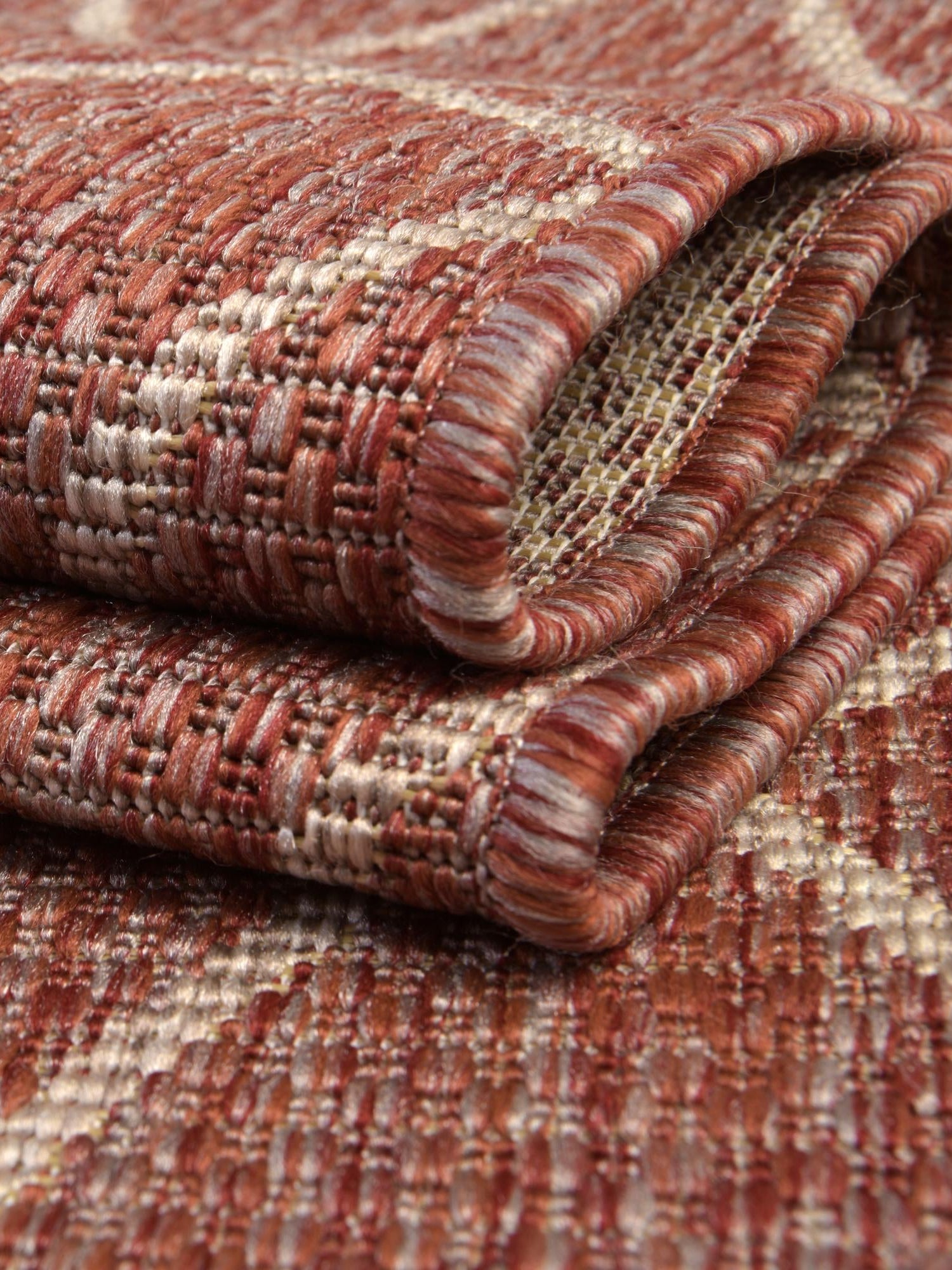 Rust Red 10' x 14' 1 Outdoor Trellis Rectangle Area Rug Weather Resistant for Patio, Deck, Terrace, Balcony, Porch Geometric Design Water Safe Outside Carpet for Sale at Rug Engine