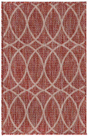 Rust Red 2' x 3' 1 Outdoor Trellis Rectangle Area Rug Weather Resistant for Patio, Deck, Terrace, Balcony, Porch Geometric Design Water Safe Outside Carpet for Sale at Rug Engine