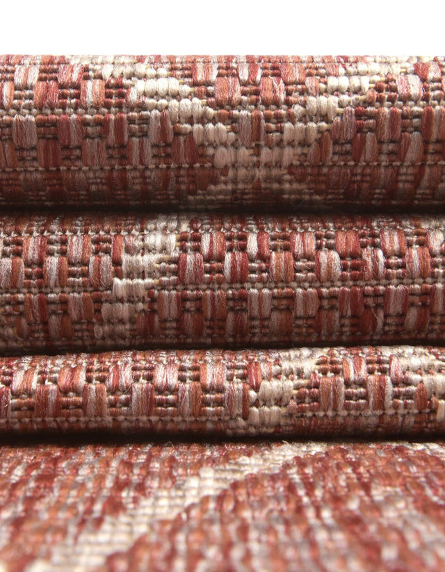 Rust Red 3' 1 x 3' 1 Outdoor Trellis Round Area Rug Weather Resistant for Patio, Deck, Terrace, Balcony, Porch Geometric Design Water Safe Outside Carpet for Sale at Rug Engine